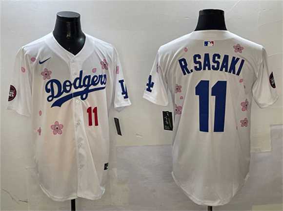 Men%27s Los Angeles Dodgers #11 Roki Sasaki White 2025 Tokyo Series Limited Stitched Jersey->los angeles dodgers->MLB Jersey